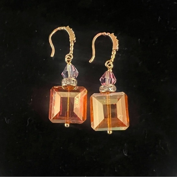 Topaz Colored beaded Drop Earrings - Pre-owned - Picture 6 of 12